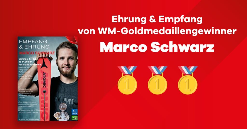 Ehrung von WM-Goldmedaillengewinner Marco Schwarz